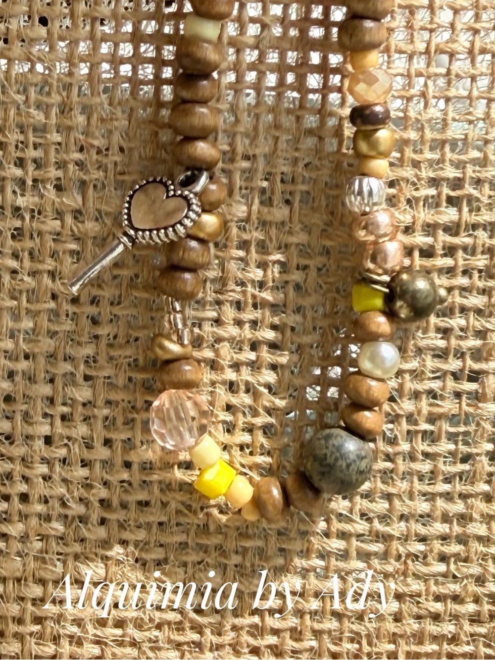 SINGLE STRAND Beaded Necklace with Silver Shell Pendant Jasper